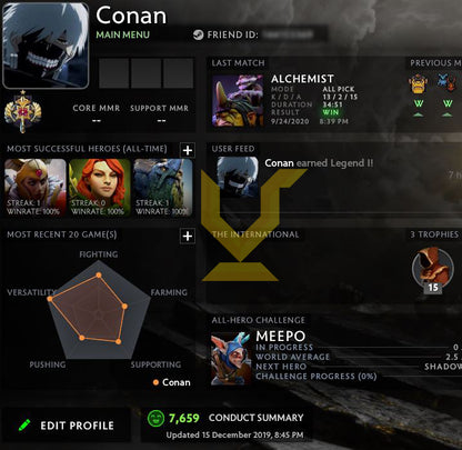 Légende I | MMR : 3080 - Comportement : 7659