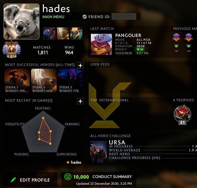 Immortel [4056] | MMR : 5900 - Comportement : 10000