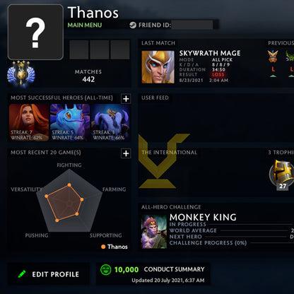 Divine IV |  MMR: 5260 - Behavior: 10000