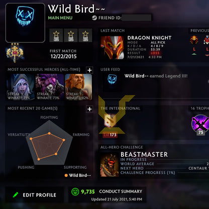 Légende III | MMR : 3400 - Comportement : 9735