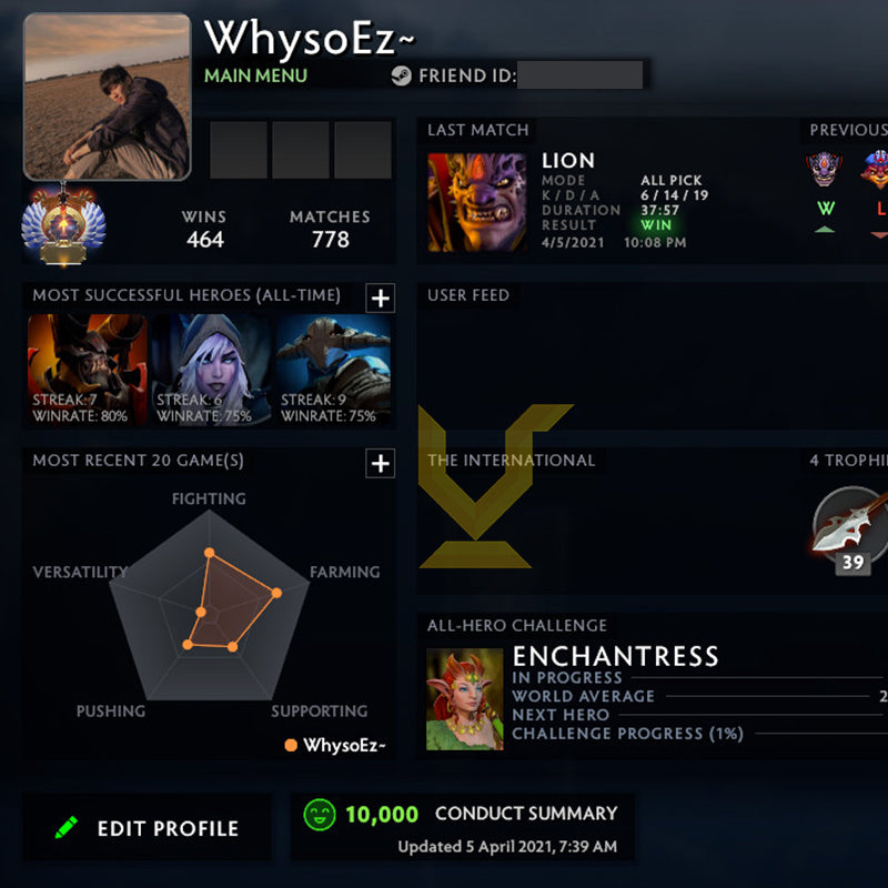 Immortel | MMR : 5670 - Comportement : 10000