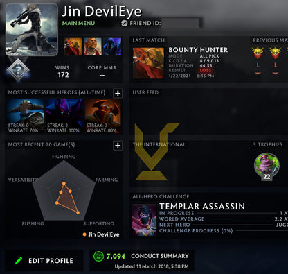 Not Calibrated | MMR : TBD - Behavior : 7094