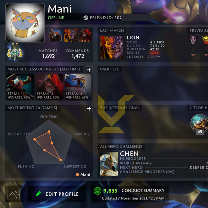 Archon II |  MMR: 2460 - Behavior: 9835