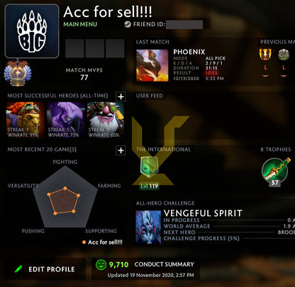 Immortel | MMR : 5520 - Comportement : 9710