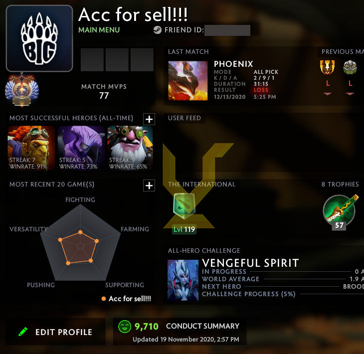 Immortel | MMR : 5520 - Comportement : 9710