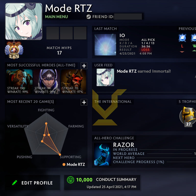 Immortel [ 2676 ] | MMR : 5940 - Comportement : 10000