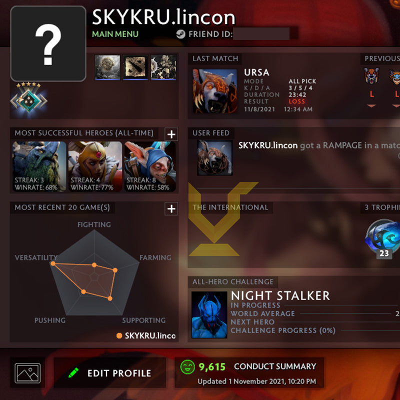 Crusader V |  MMR: 2120 - Behavior: 9615