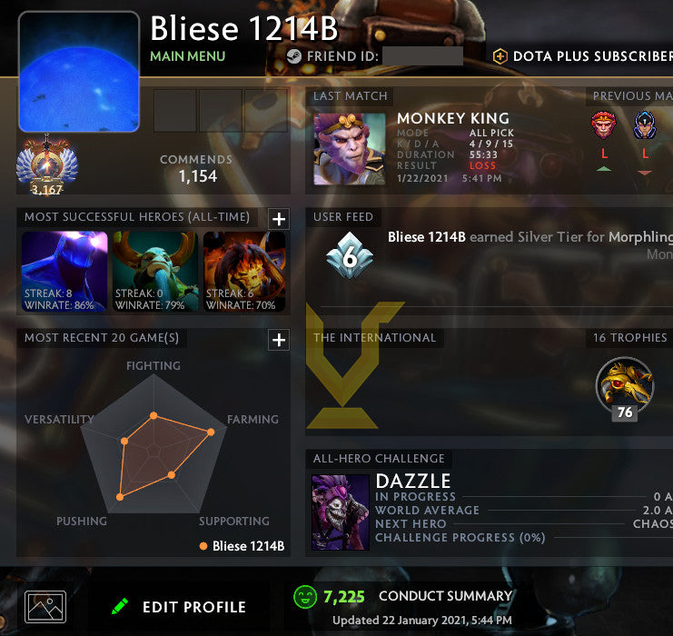 Immortel [ 3167 ] | MMR : 5850 - Comportement : 7225