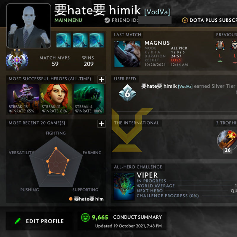 Ancient II | MMR: 3950 - Behavior: 9665