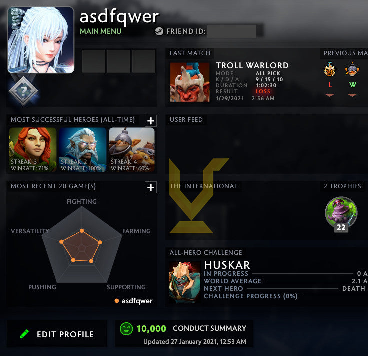 Not Calibrated | MMR : TBD - Behavior : 10000