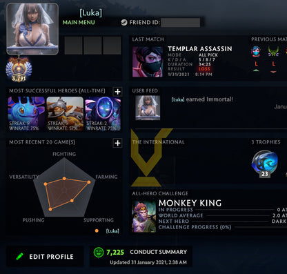 Immortel [ 3791 ] | MMR : 5700 - Comportement : 7225