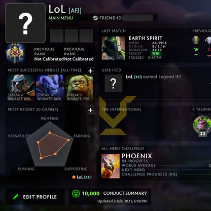 Légende III | MMR : 3500 - Comportement : 10000