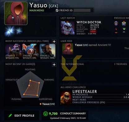 Ancient V | MMR: 4520 - Behavior: 9700