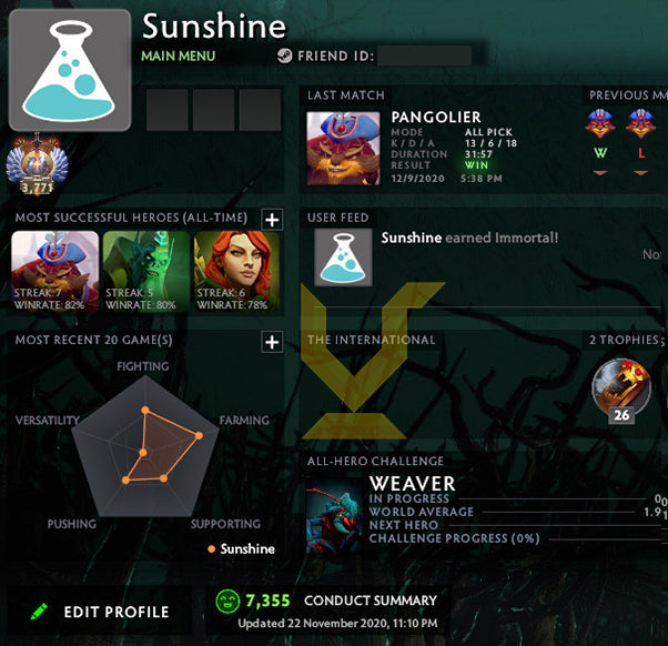 Immortel [ 3771 ] | MMR : 5940 - Comportement : 7355