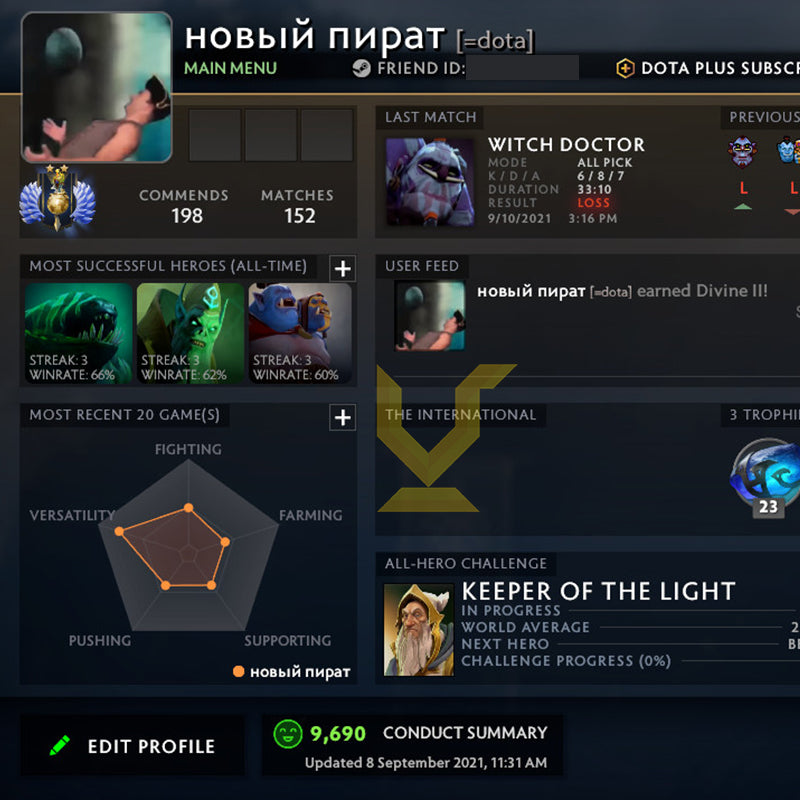 Divine II | MMR: 4960 - Behavior: 9690