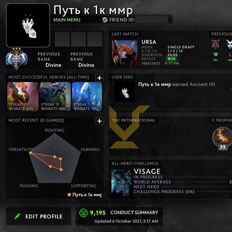 Ancient III |  MMR: 4190 - Behavior: 9195