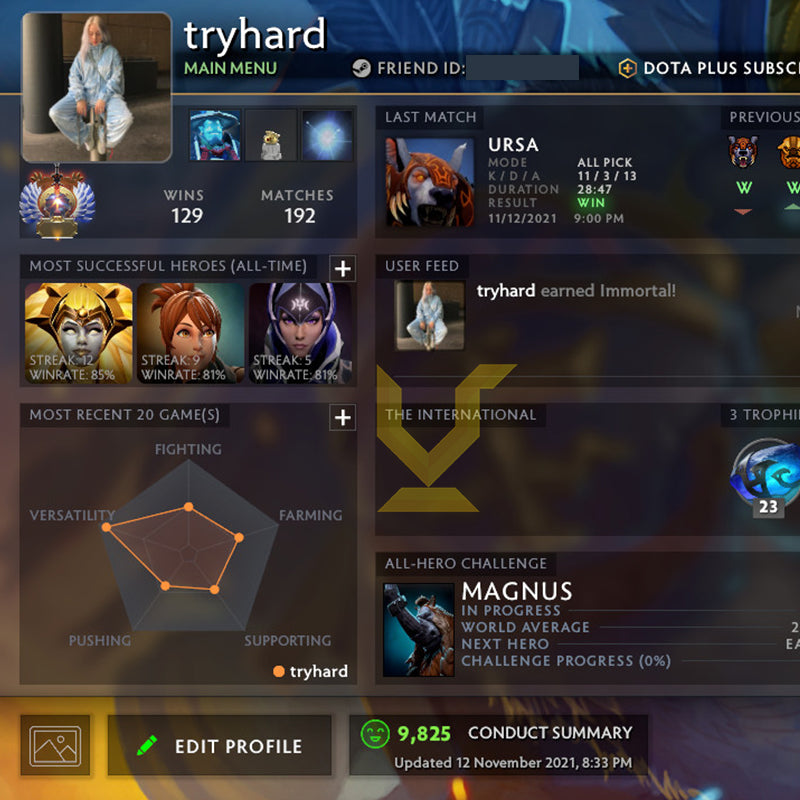 Immortel | MMR : 5820 - Comportement : 9825