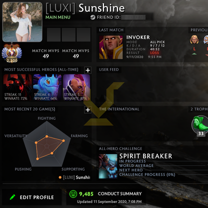 Immortel [2300] | MMR : 6260 - Comportement : 9485