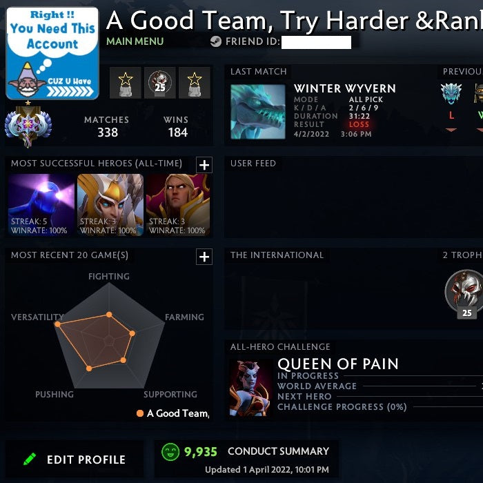 Ancient I | MMR: 3860 - Behavior: 9935