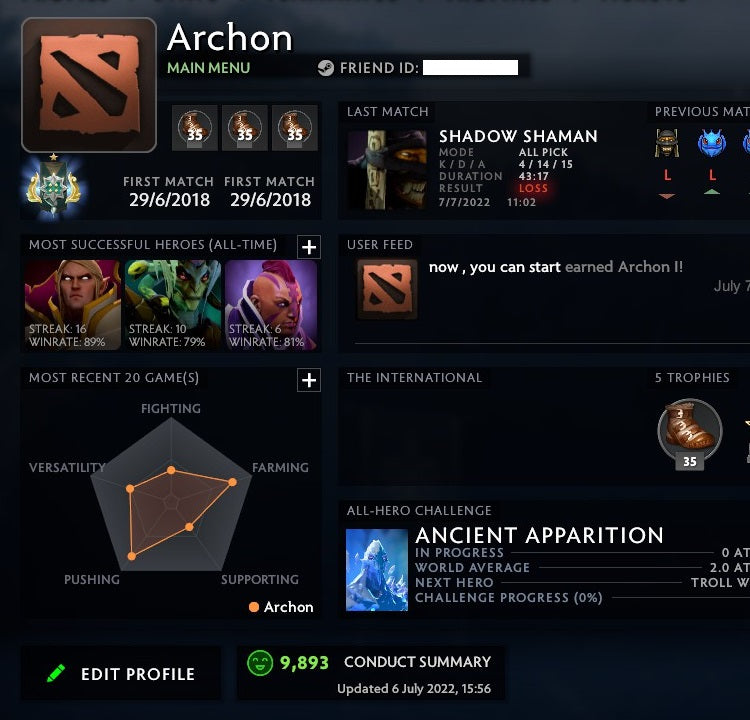 Archon I | MMR: 2390 - Behavior: 9893