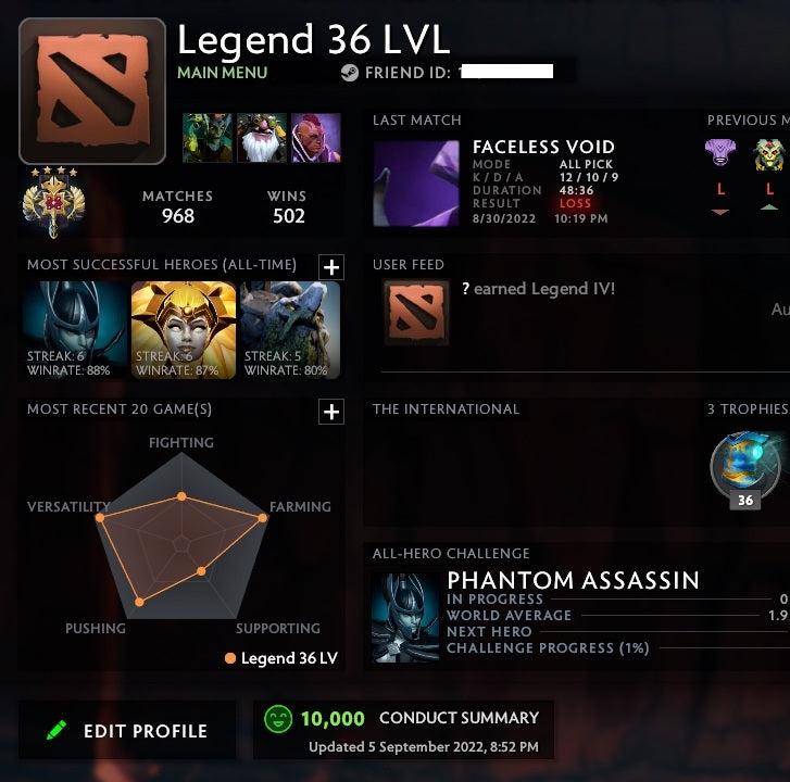 Legend IV | MMR: 3510 - Behavior: 10000