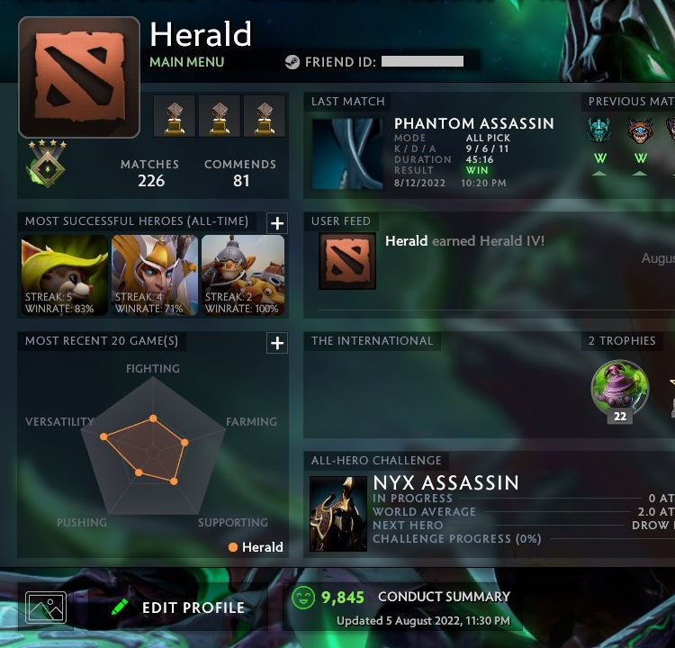 Herald IV | MMR: 550 - Behavior: 9845