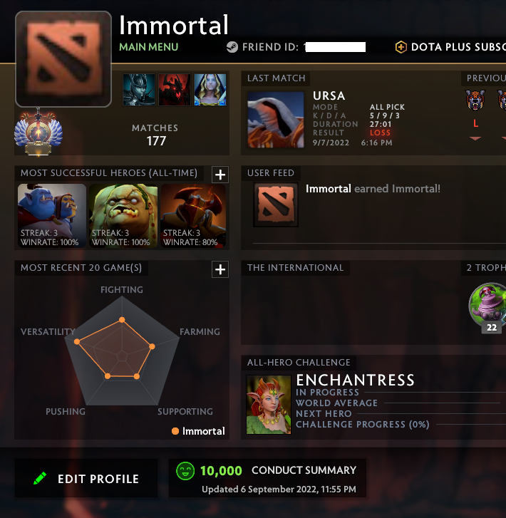 Immortel | MMR : 5690 - Comportement : 10000 