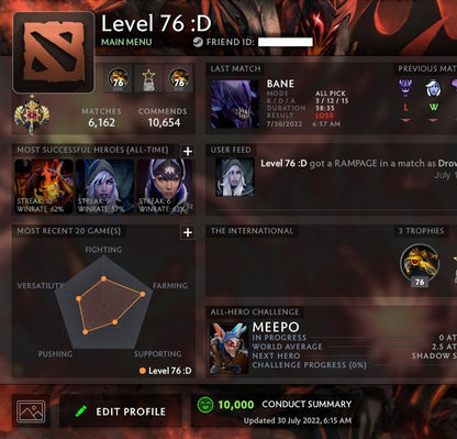 Legend I | MMR: 3180 - Behavior: 10000