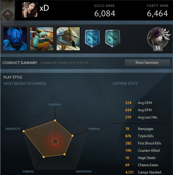 MMR: Solo 6084 | Party 6464