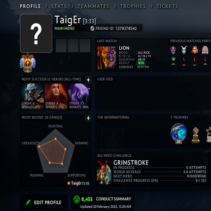 Immortel | MMR : 5760 - Comportement : 8455 