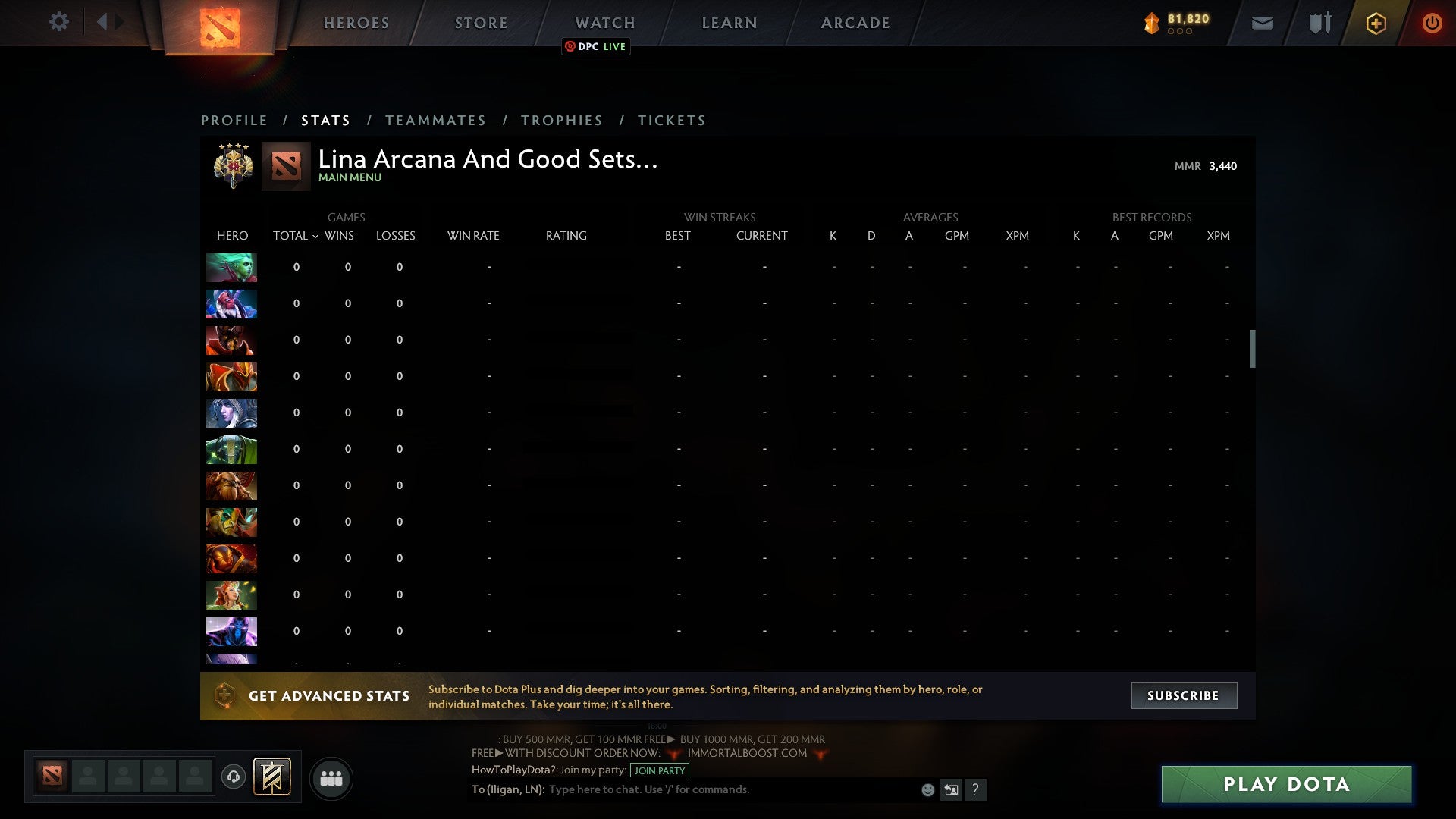 Legend IV | MMR: 3440 - Behavior: 9655