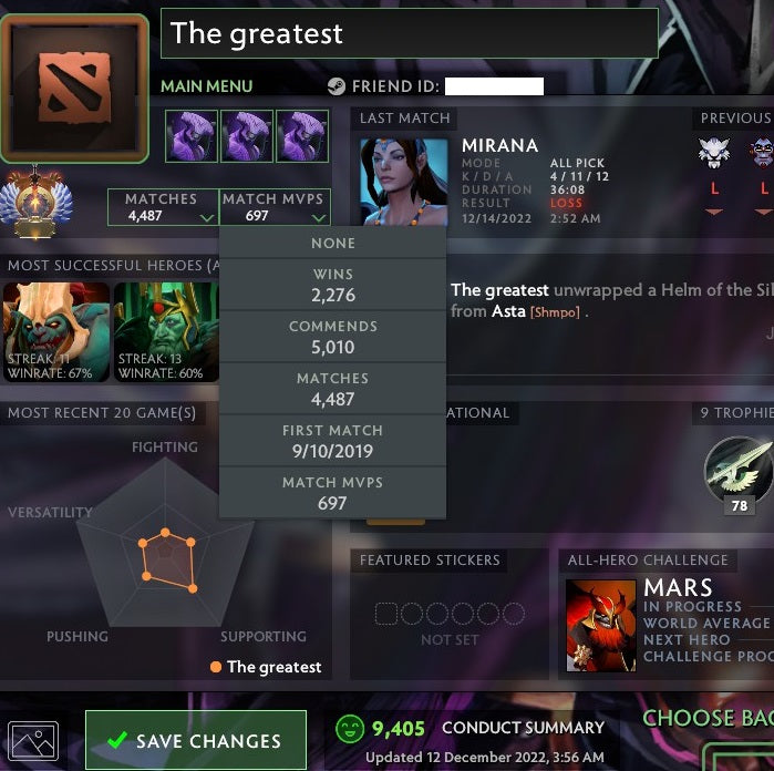 Immortal [Leaderboard] | MMR: 5820 - Behavior: 9405