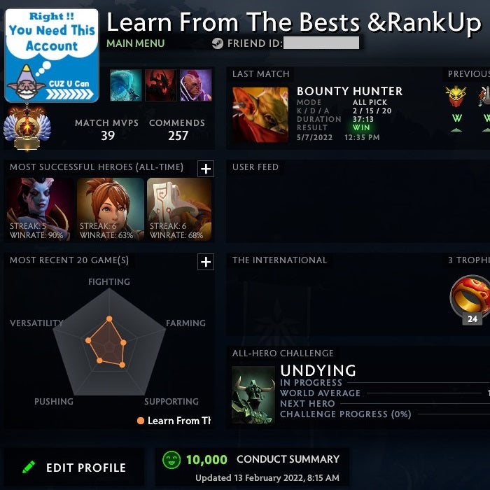 Immortal | MMR: 5790 - Behavior: 10000