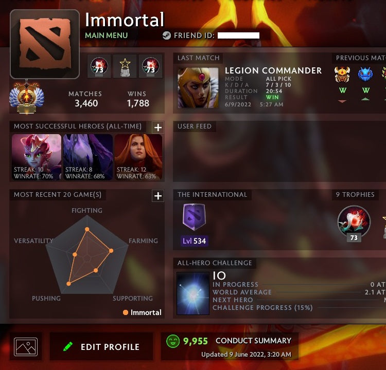 Immortel | MMR : 7000 - Comportement : 9955 