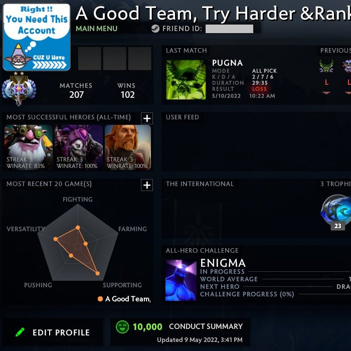 Ancient II | MMR: 3860 - Behavior: 10000