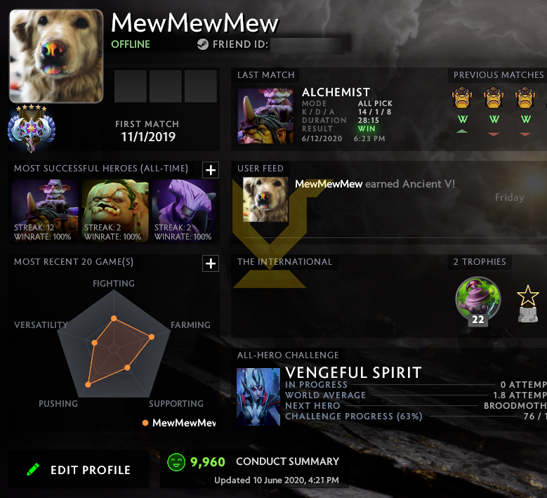 Ancient V | MMR: 4620 - Behavior: 9960