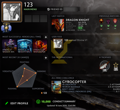 Divin V | MMR : 5620 - Comportement : 10000