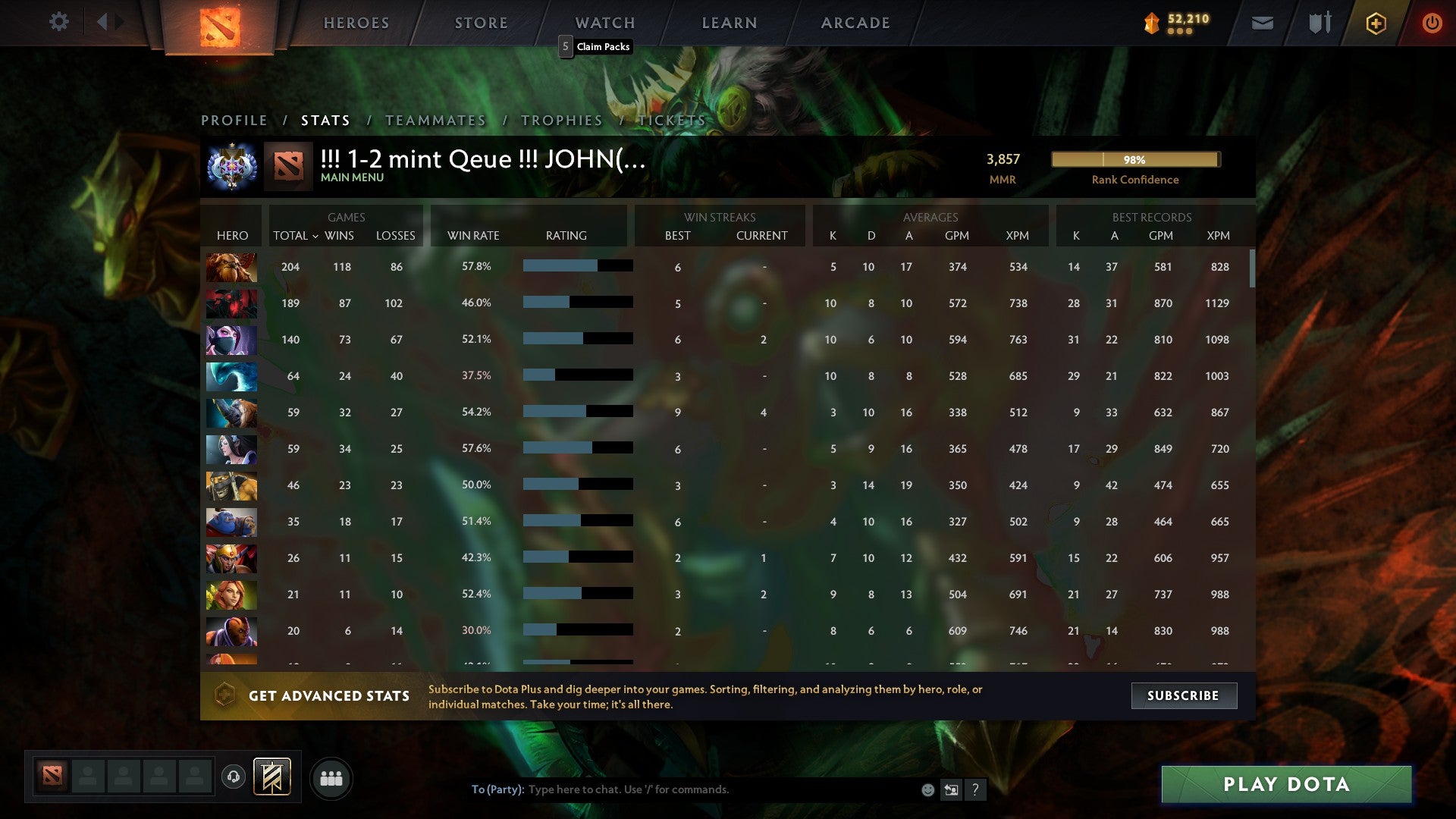 Ancient I | MMR: 3857 - Behavior: 9950