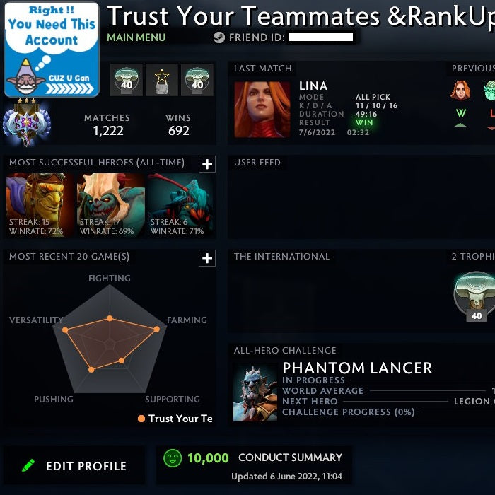 Ancient III | MMR: 4250 - Behavior: 10000