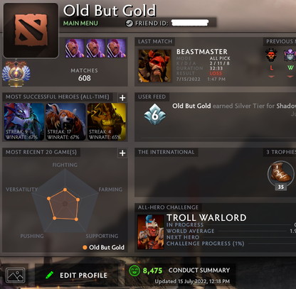 Immortal | MMR: 5590 - Behavior: 8475