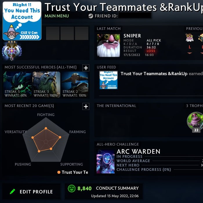 Ancient III | MMR: 4260 - Behavior: 8840