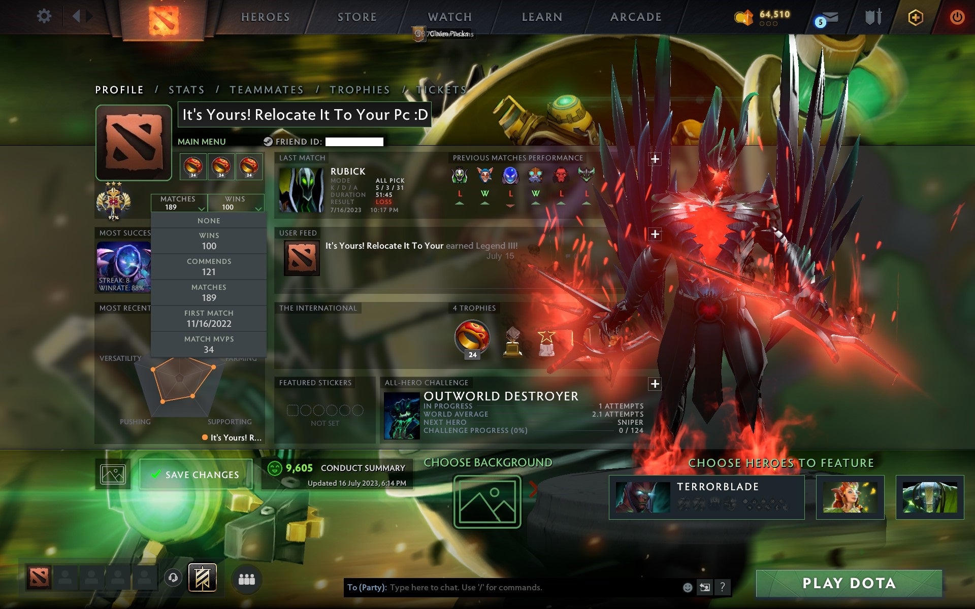 Legend III | MMR: 3538 - Behavior: 9605