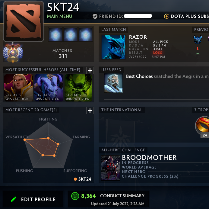 Immortal | MMR: 5690 - Behavior: 8364