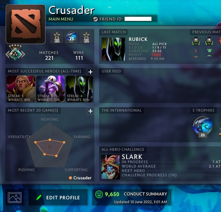 Croisé V | MMR : 2200 - Comportement : 9650 