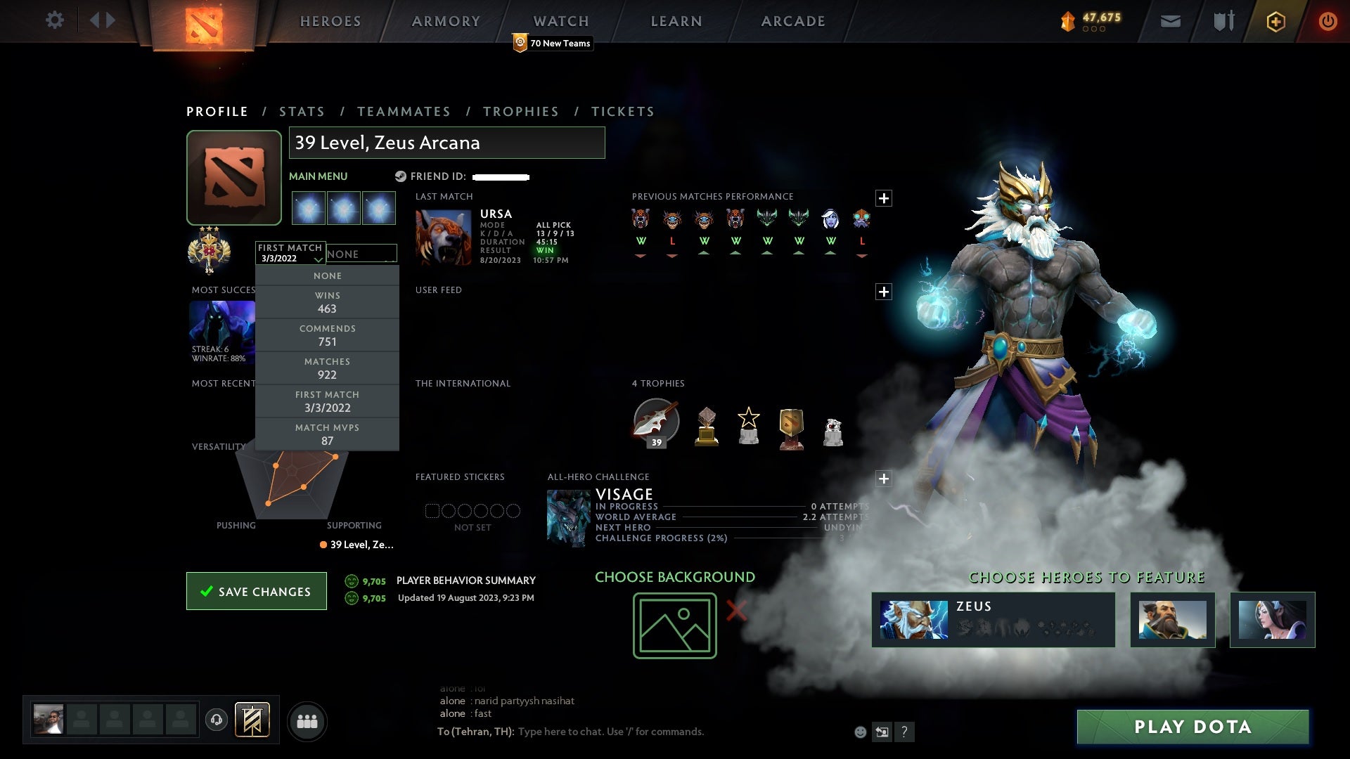 Legend III | MMR: 3394 - Behavior: 9705 - Communication: 9705 – VikingDOTA