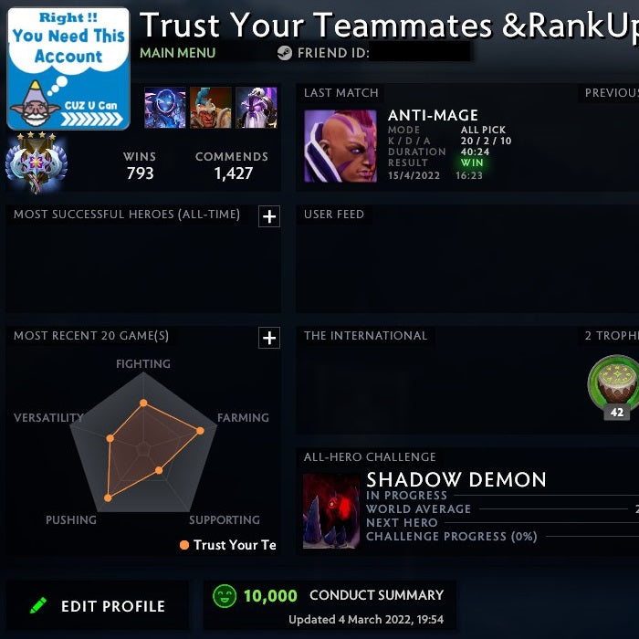 Ancient V| MMR:4490- Behavior : 10000