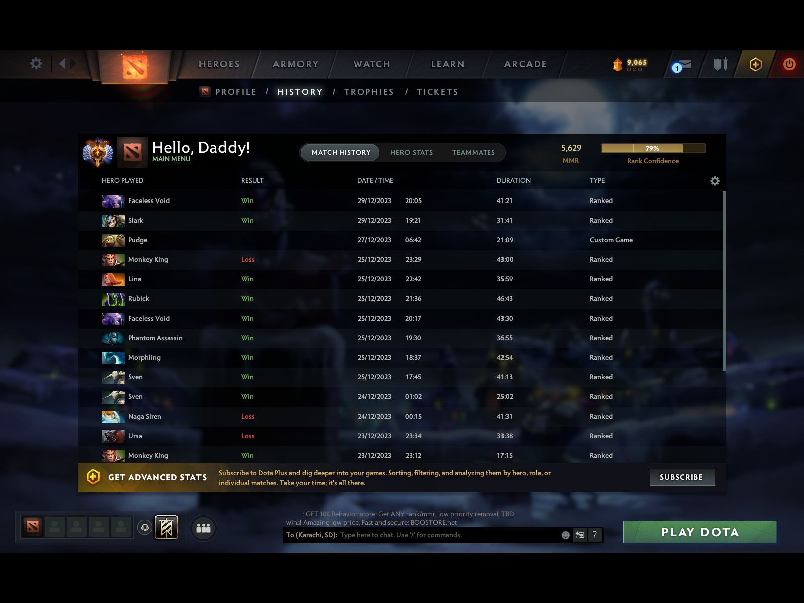 Immortal | MMR: 5629 - Behavior: 9748 - Communication: 9290