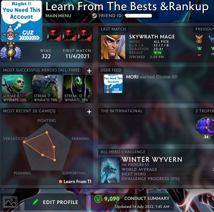 Divine III | MMR: 5160 - Behavior: 9090