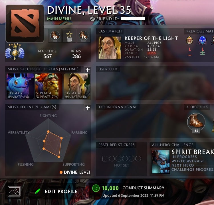 Divin V | MMR : 5360 - Comportement : 10000 