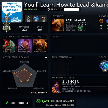 Archon V | MMR: 2970 - Behavior: 9636